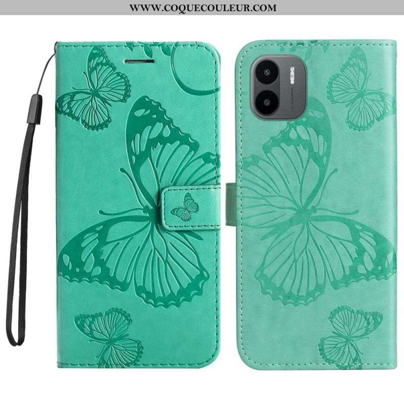 Housse Xiaomi Redmi A1 Papillons Géants à Lanière