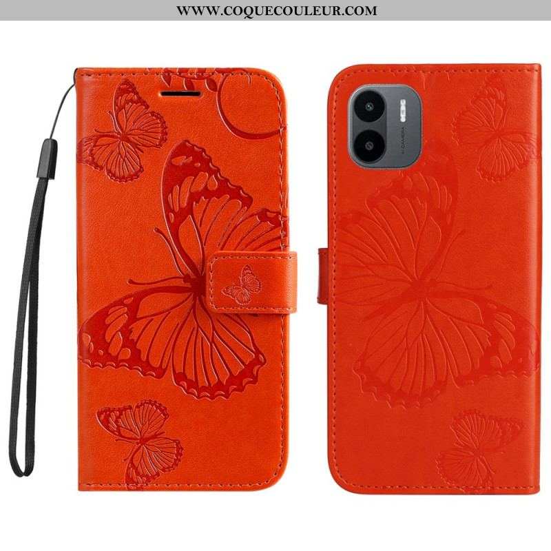 Housse Xiaomi Redmi A1 Papillons Géants à Lanière
