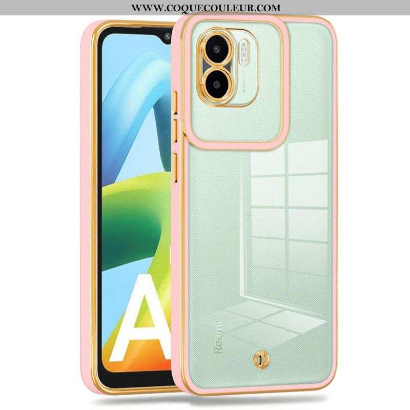 Coque Xiaomi Redmi A1 Transparente Rebords Style Métal