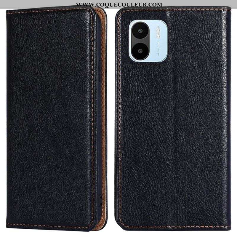 Flip Cover Xiaomi Redmi A1 Simili Cuir Coutures