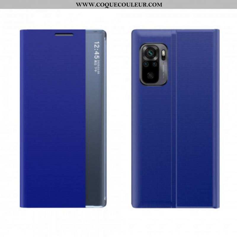 View Cover Xiaomi Redmi Note 10/10S/Poco M5s Simili Cuir Texturé