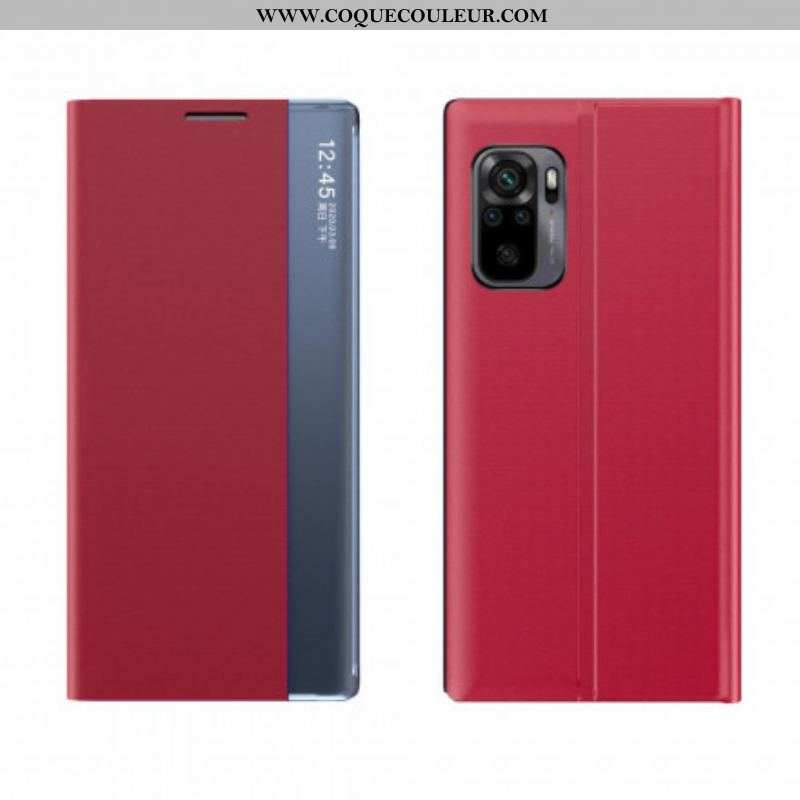 View Cover Xiaomi Redmi Note 10/10S/Poco M5s Simili Cuir Texturé