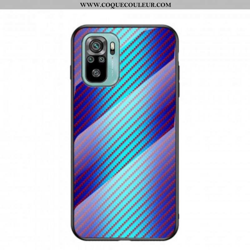 Coque Xiaomi Redmi Note 10/10S/Poco M5s Verre Trempé Fibre Carbone