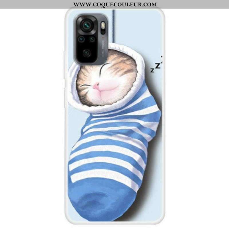 Coque Xiaomi Redmi Note 10/10S/Poco M5s Chaton Endormi