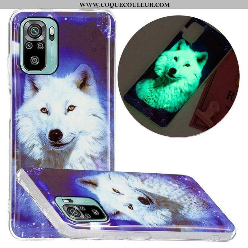 Coque Xiaomi Redmi Note 10/10S/Poco M5s Série Loup Fluorescente