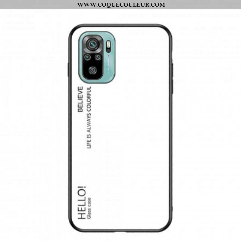 Coque Xiaomi Redmi Note 10/10S/Poco M5s Verre Trempé Hello