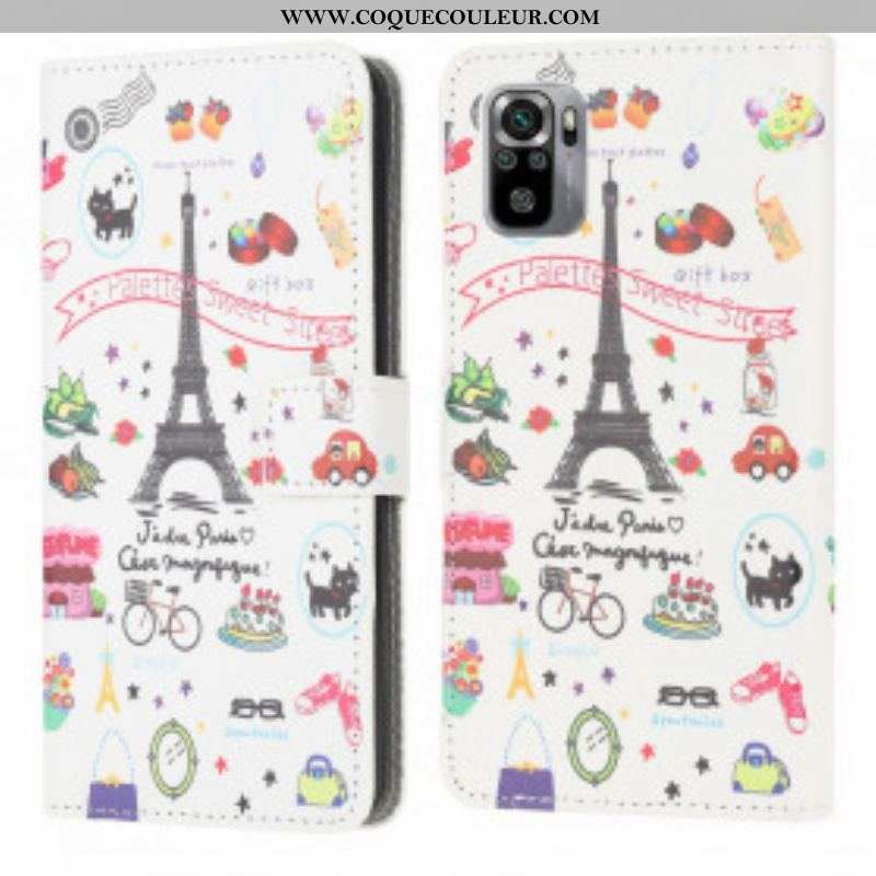 Housse Xiaomi Redmi Note 10/10S/Poco M5s J'adore Paris