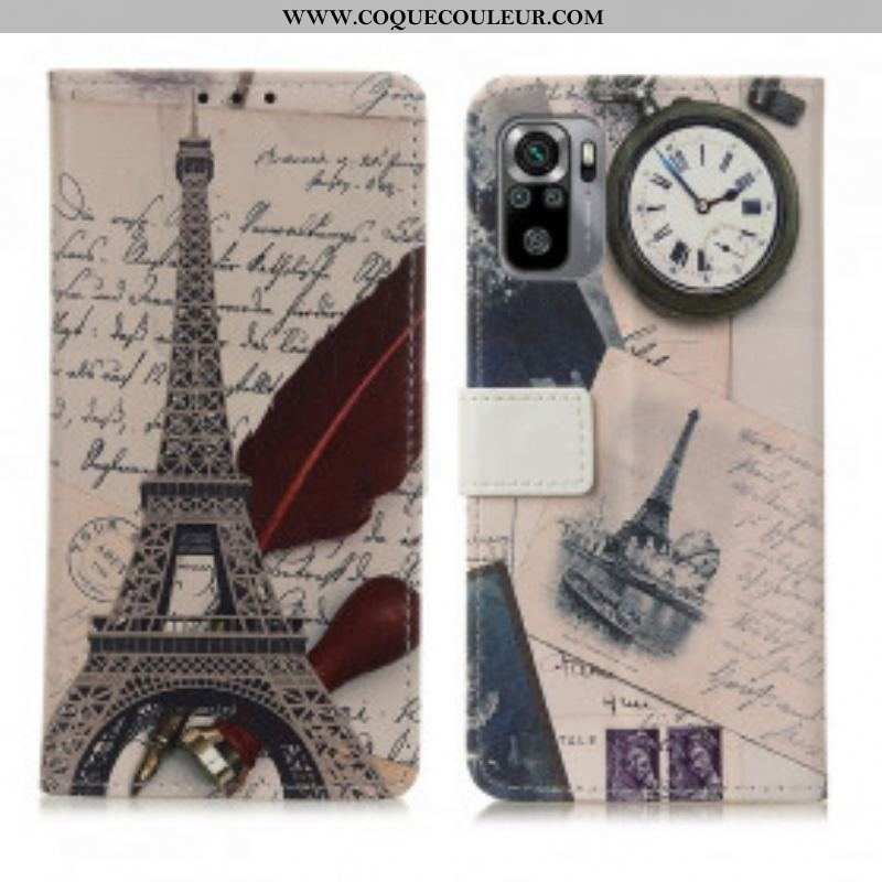 Housse Xiaomi Redmi Note 10/10S/Poco M5s Tour Eiffel Du Poète