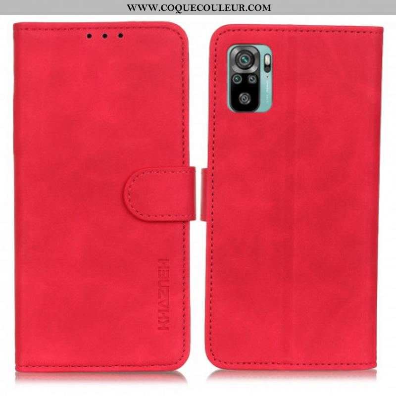 Housse Xiaomi Redmi Note 10/10S/Poco M5s Effet Cuir Vintage KHAZNEH
