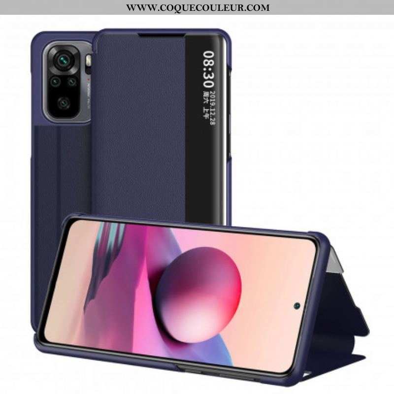 View Cover Xiaomi Redmi Note 10/10S/Poco M5s Simili Cuir Premium
