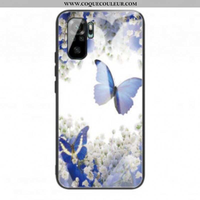 Coque Xiaomi Redmi Note 10/10S/Poco M5s Verre Trempé Papillons Design
