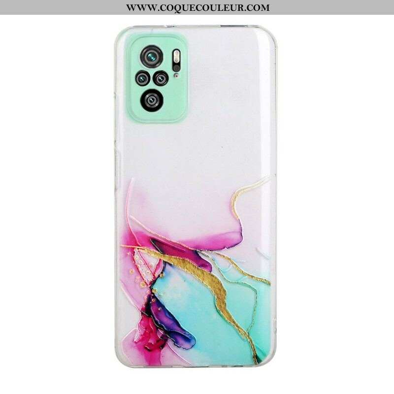 Coque Xiaomi Redmi Note 10/10S/Poco M5s Silicone Effet Marbré