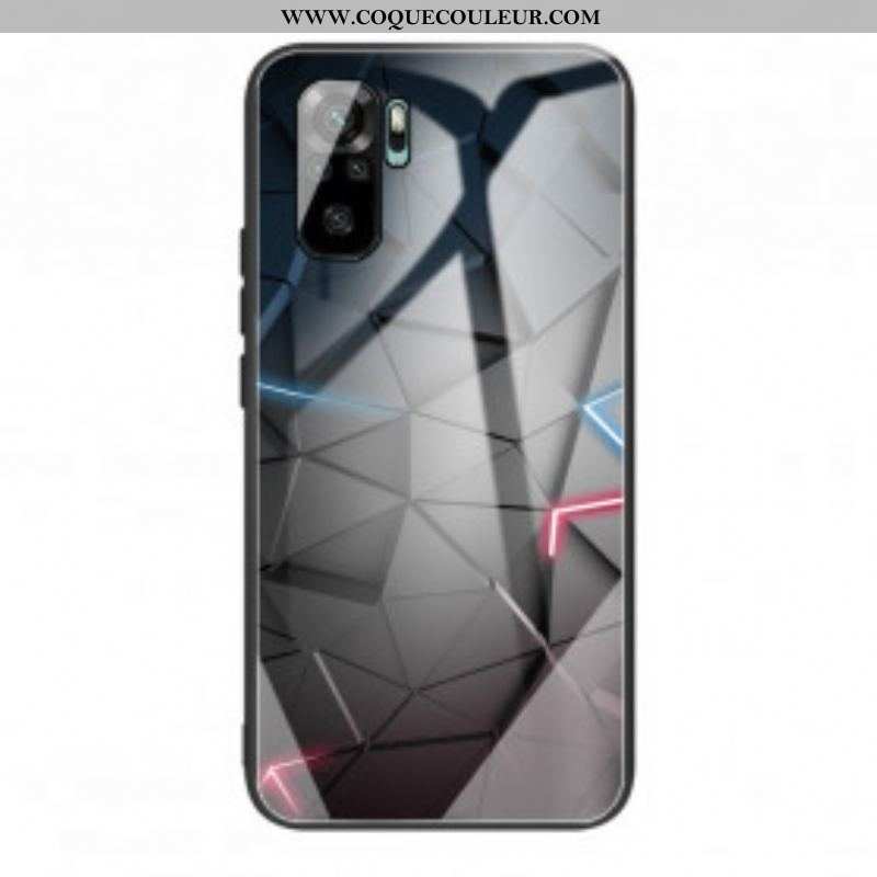 Coque Xiaomi Redmi Note 10/10S/Poco M5s Verre Trempé Géométrie