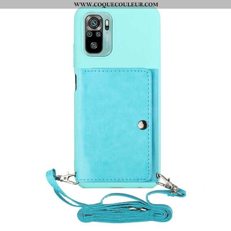 Coque Xiaomi Redmi Note 10/10S/Poco M5s à Bandoulière Porte-cartes