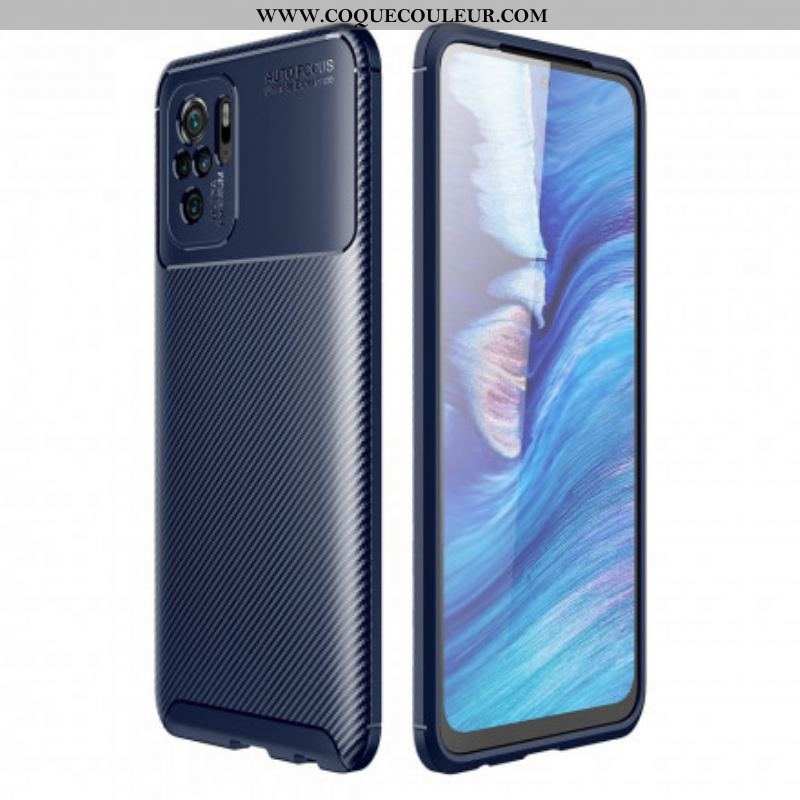 Coque Xiaomi Redmi Note 10/10S/Poco M5s Flexible Texture Fibre Carbone