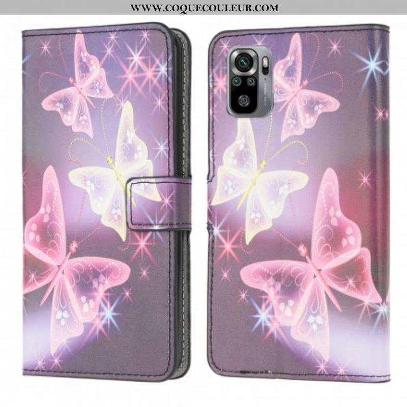 Housse Xiaomi Redmi Note 10/10S/Poco M5s Papillons et Fleurs