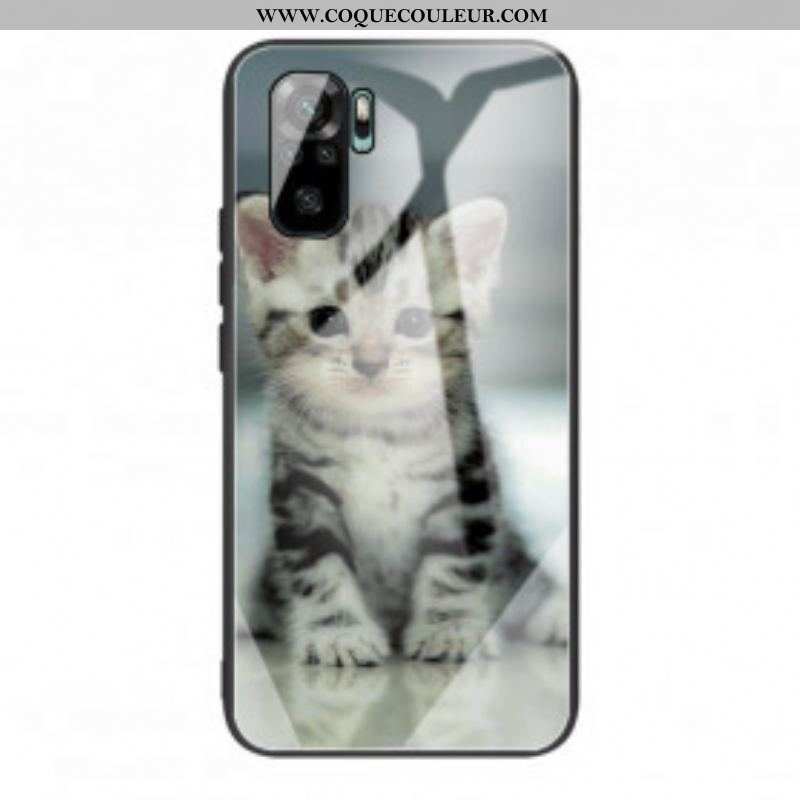 Coque Xiaomi Redmi Note 10/10S/Poco M5s Verre Trempé Chaton