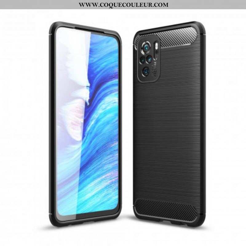 Coque Xiaomi Redmi Note 10/10S/Poco M5s Fibre Carbone Brossée