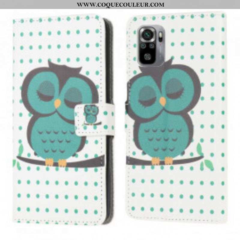 Housse Xiaomi Redmi Note 10/10S/Poco M5s Hibou Endormi