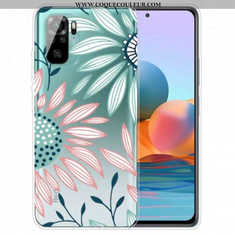 Coque Xiaomi Redmi Note 10/10S/Poco M5s Transparente Une Fleur