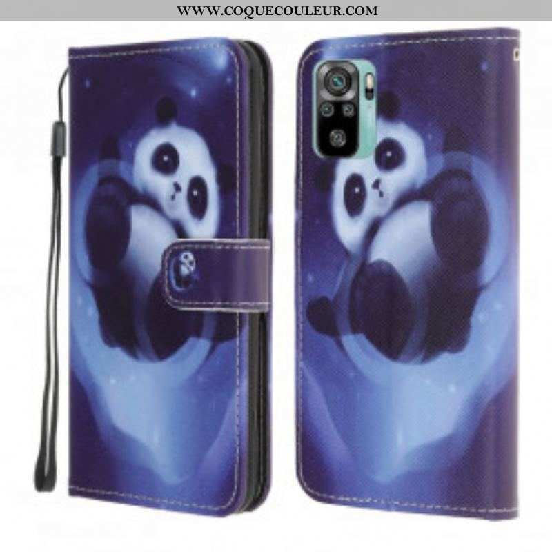 Housse Xiaomi Redmi Note 10/10S/ Poco M5s Panda Space à Lanière