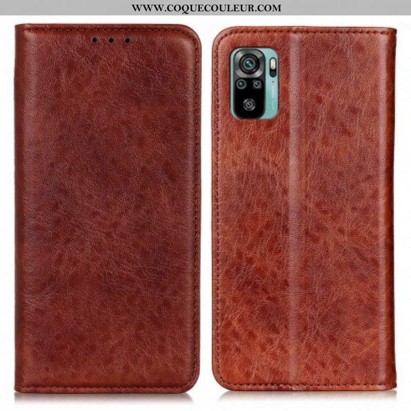 Flip Cover Xiaomi Redmi Note 10/10S/Poco M5s Effet Cuir Texturé