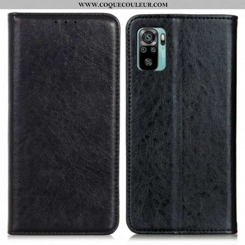 Flip Cover Xiaomi Redmi Note 10/10S/Poco M5s Effet Cuir Texturé