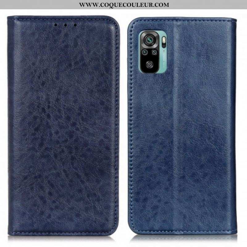 Flip Cover Xiaomi Redmi Note 10/10S/Poco M5s Effet Cuir Texturé