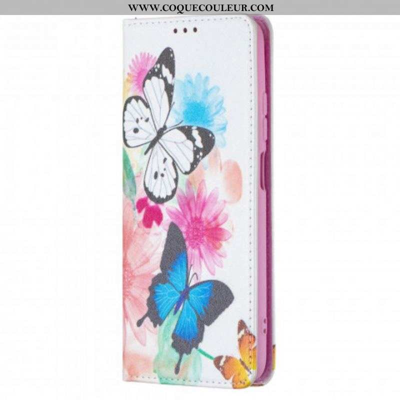 Flip Cover Xiaomi Redmi Note 10/10S/Poco M5s Papillons Colorés