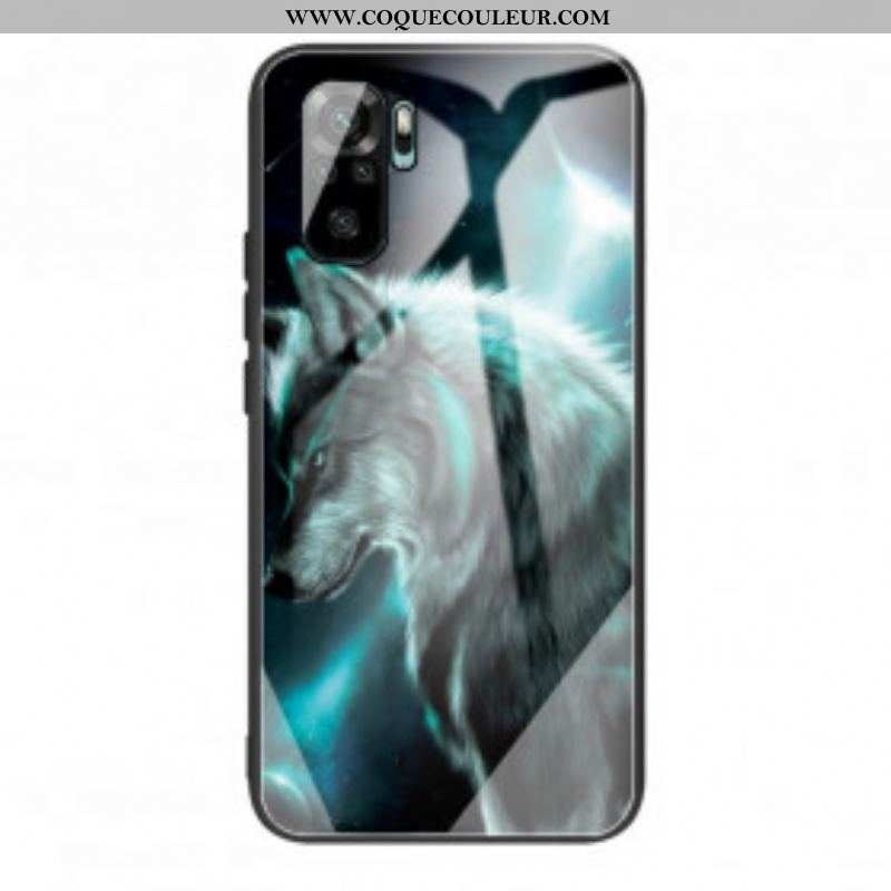 Coque Xiaomi Redmi Note 10/10S/Poco M5s Verre Trempé Loup