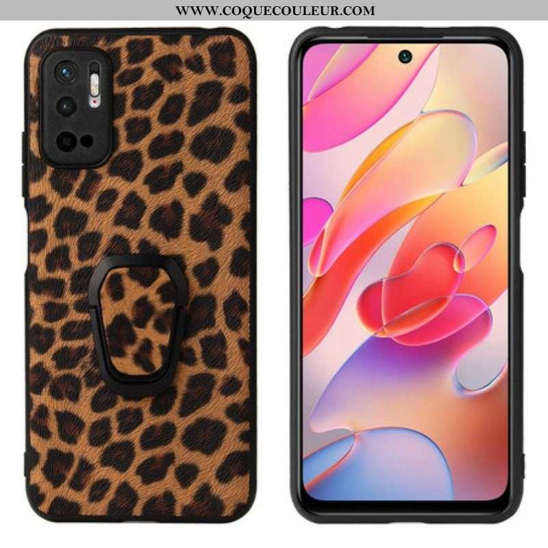 Coque Xiaomi Redmi Note 10 5G / Poco M3 Pro 5G Léopard Anneau-Support