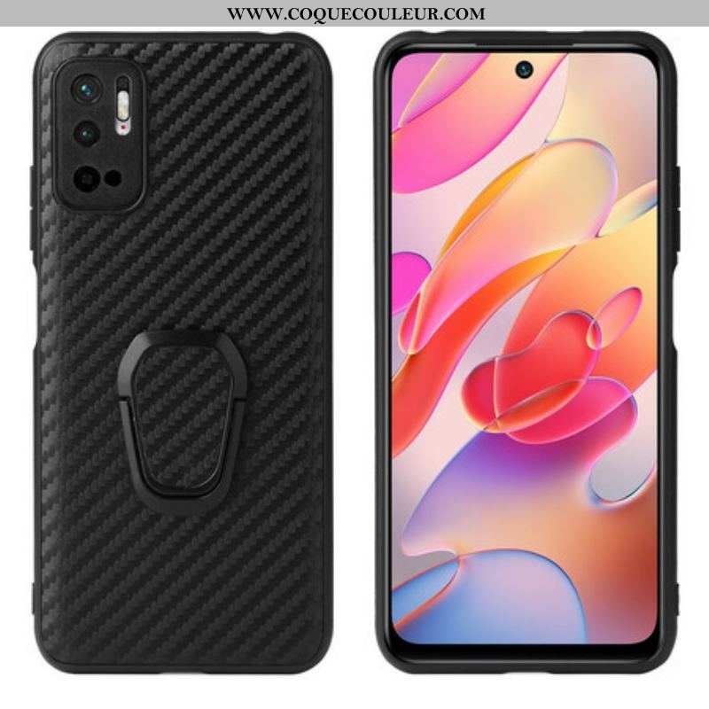 Coque Xiaomi Redmi Note 10 5G / Poco M3 Pro 5G Fibre Carbone Anneau-Support