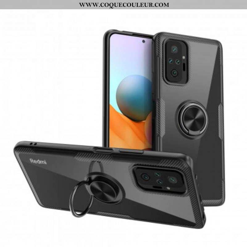 Coque Xiaomi Redmi Note 10 Pro Fibre Carbone Anneau Métallique