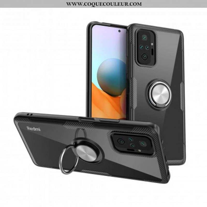 Coque Xiaomi Redmi Note 10 Pro Fibre Carbone Anneau Métallique