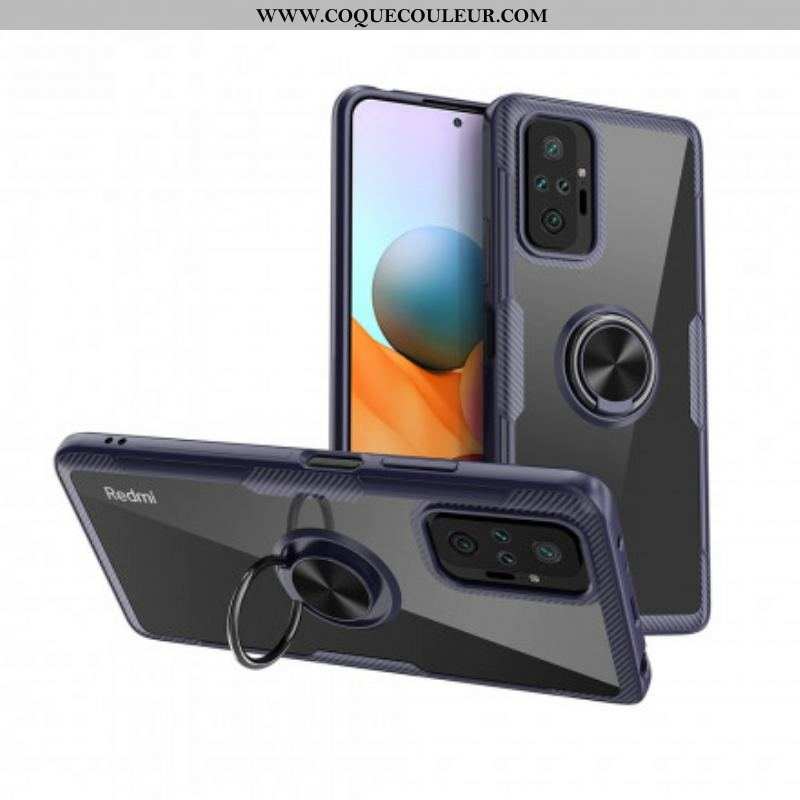 Coque Xiaomi Redmi Note 10 Pro Fibre Carbone Anneau Métallique