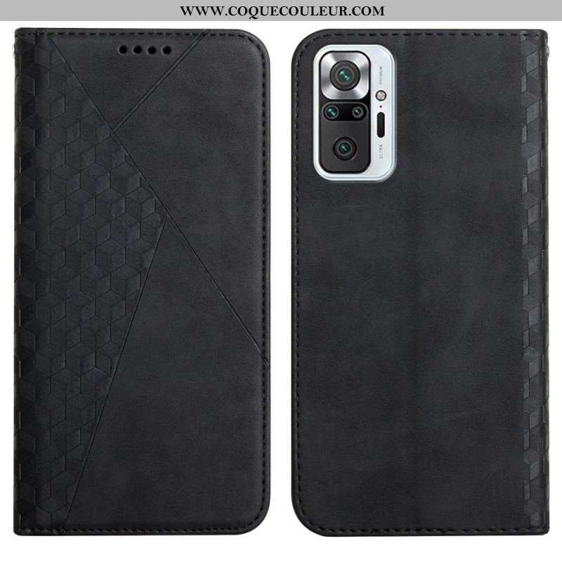 Flip Cover Xiaomi Redmi Note 10 Pro Effet Cuir Géo