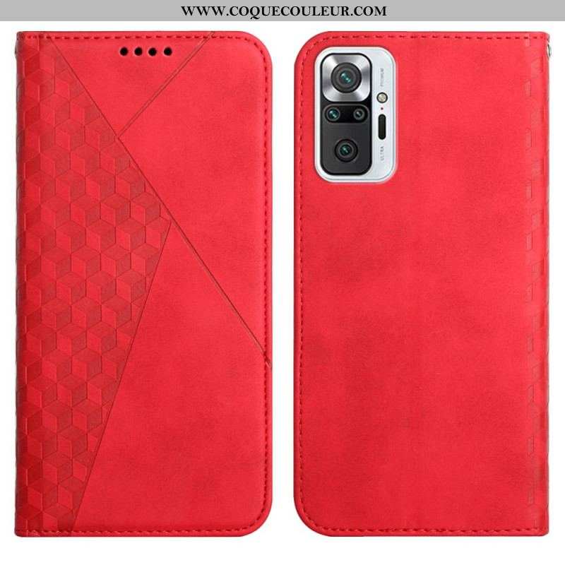 Flip Cover Xiaomi Redmi Note 10 Pro Effet Cuir Géo