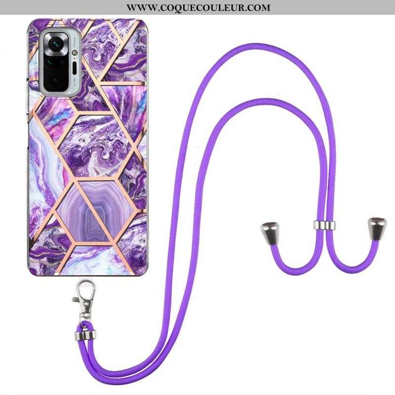 Coque Xiaomi Redmi Note 10 Pro à Cordon Marbre Premium