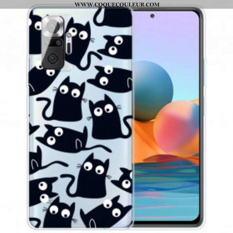 Coque Xiaomi Redmi Note 10 Pro Multiples Chats Noirs