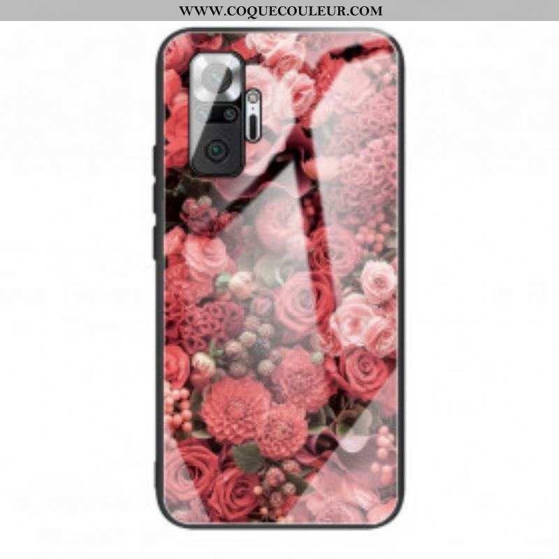 Coque Xiaomi Redmi Note 10 Pro Verre trempé Fleurs Roses