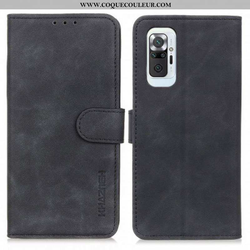 Housse Xiaomi Redmi Note 10 Pro Effet Cuir Vintage KHAZNEH