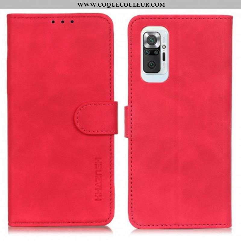 Housse Xiaomi Redmi Note 10 Pro Effet Cuir Vintage KHAZNEH