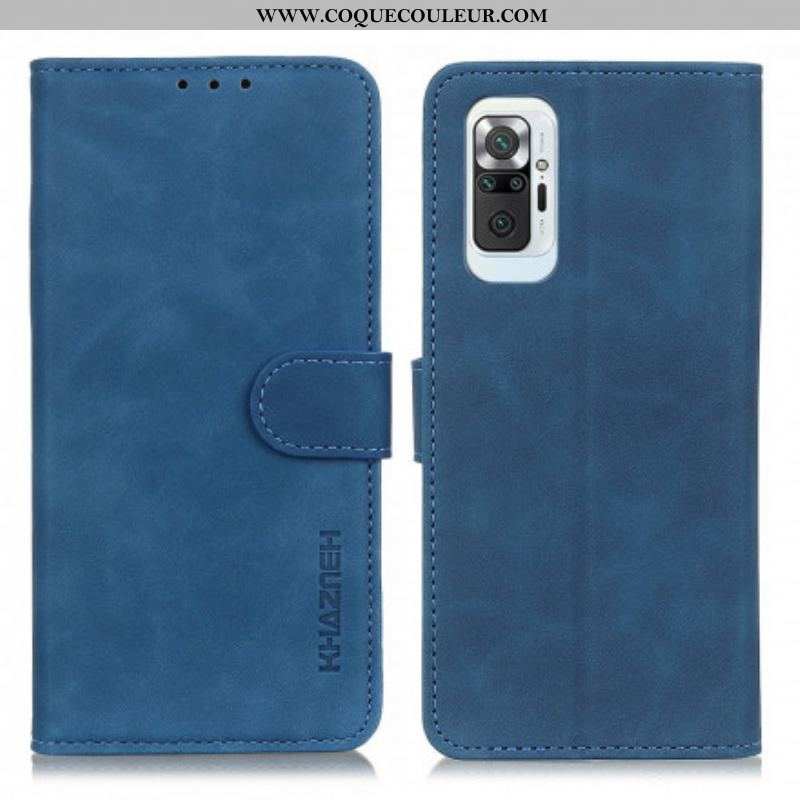 Housse Xiaomi Redmi Note 10 Pro Effet Cuir Vintage KHAZNEH