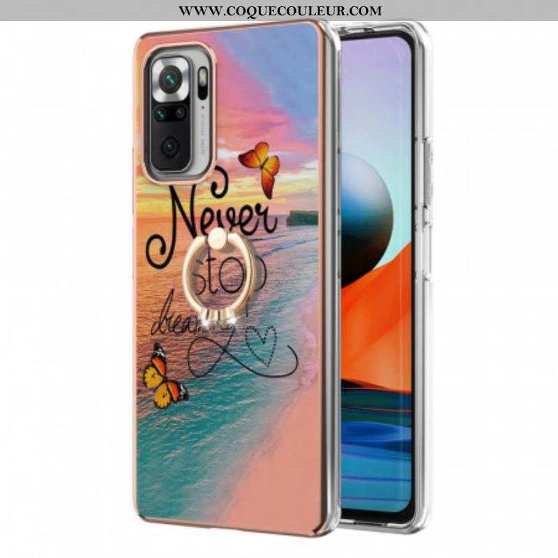 Coque Xiaomi Redmi Note 10 Pro Anneau-Support Never Stop Dreaming