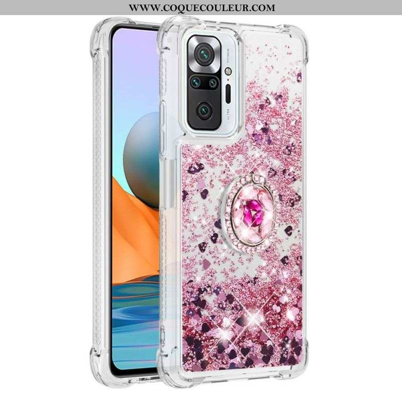 Coque Xiaomi Redmi Note 10 Pro Paillettes avec Anneau-Support