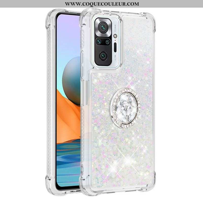 Coque Xiaomi Redmi Note 10 Pro Paillettes avec Anneau-Support