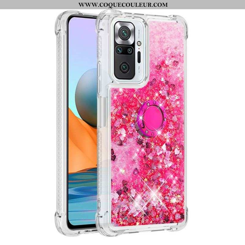 Coque Xiaomi Redmi Note 10 Pro Paillettes avec Anneau-Support