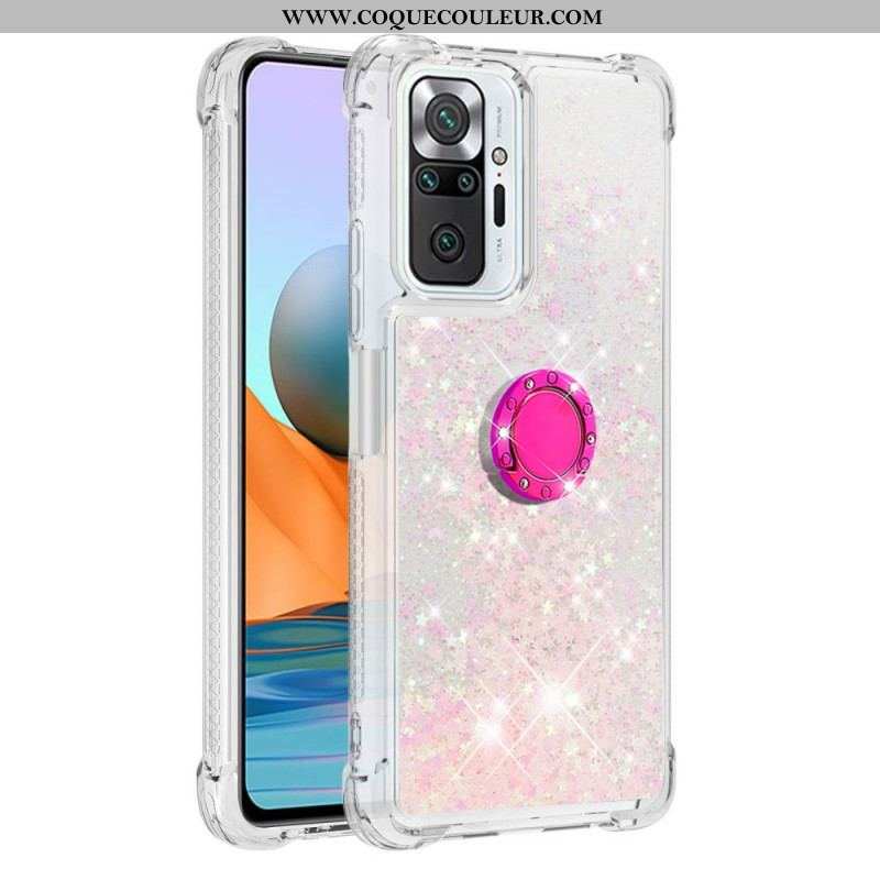 Coque Xiaomi Redmi Note 10 Pro Paillettes avec Anneau-Support