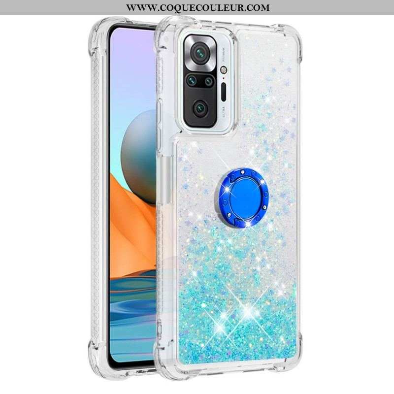 Coque Xiaomi Redmi Note 10 Pro Paillettes avec Anneau-Support