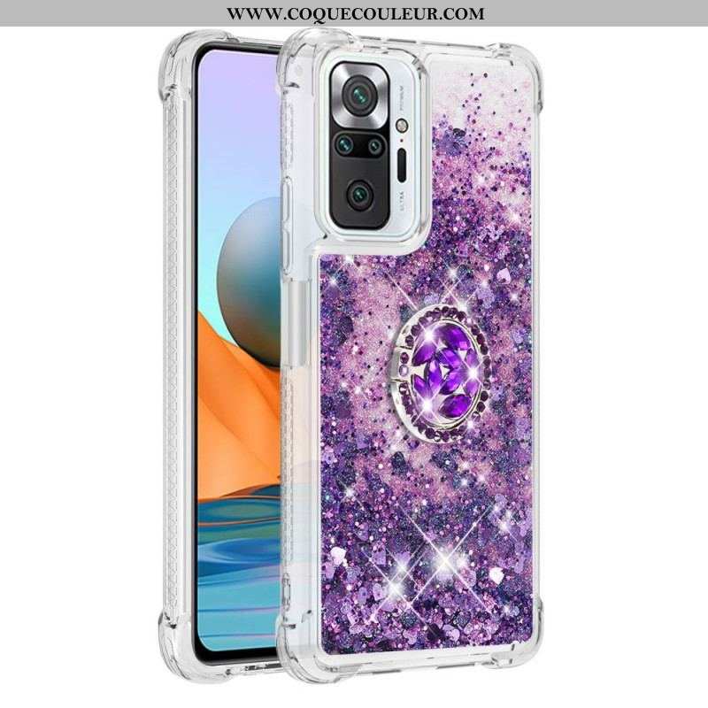 Coque Xiaomi Redmi Note 10 Pro Paillettes avec Anneau-Support